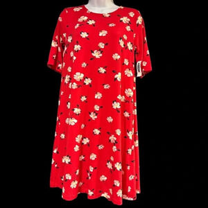 NWT Old Navy Pink Floral Dress - Size Small, White and Blush Flowers